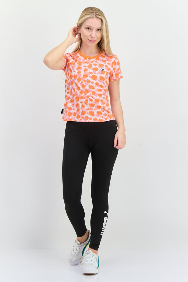 PUMA Women Slim Fit Short Sleeves Outdoors Top, Orange - Image 4