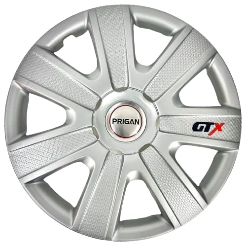PRIGAN 14 Inch Silver Universal Wheel Cover/Cap for All 14 Inch Cars (Size 14 Inch) (Set of 4 Pcs) (Press Fitting) Model- GTX 14 Silver - Image 1