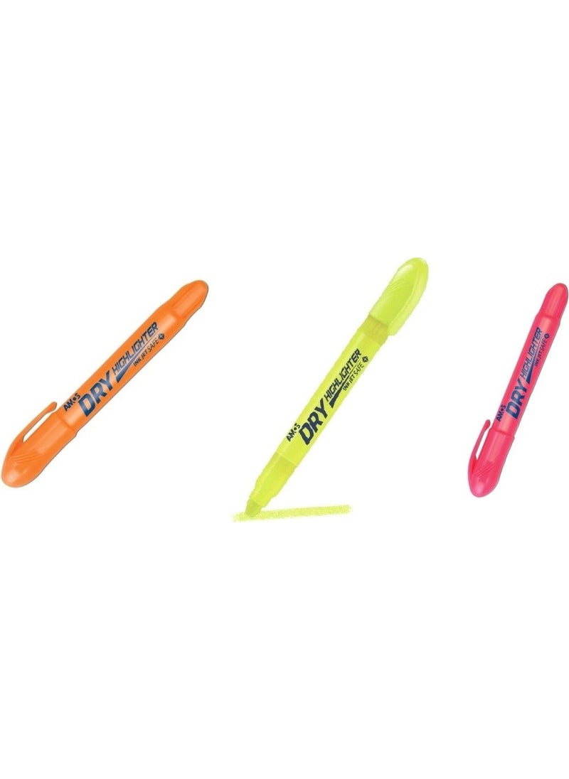 Amos - Dry Highlighter Highlighter Pen 3 Colors - Image 1