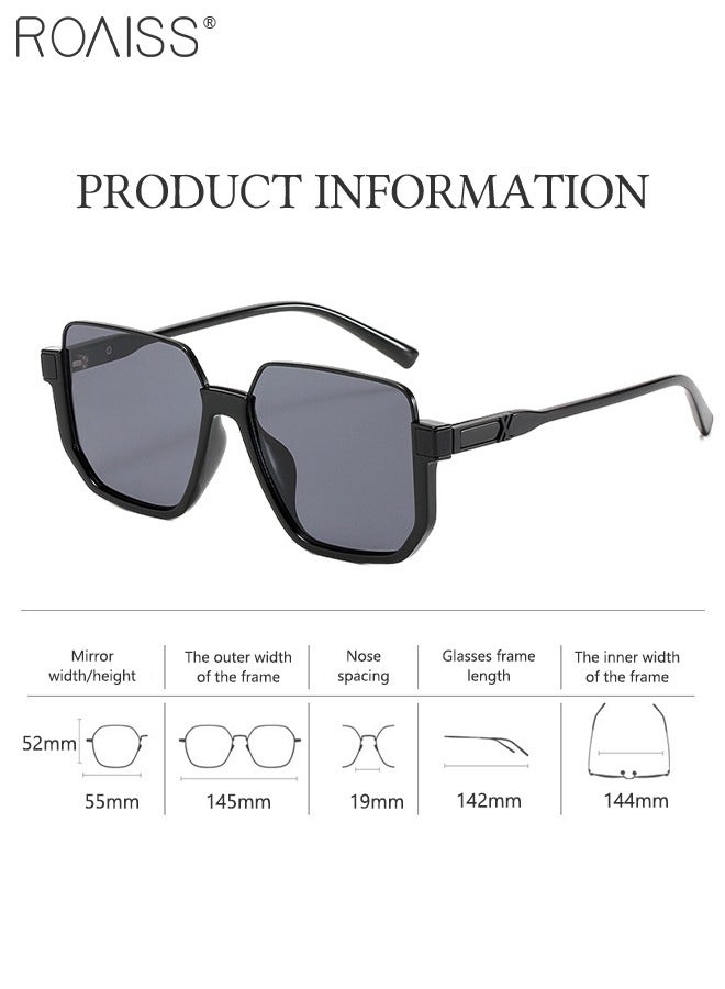 roaiss Semi Frame Square Sunglasses for Men Women UV400 Protection Sun Glasses with Alloy Frame Fashion Anti-Glare Sun Shades for Driving Fishing Traveling with Grey Lens - Image 4