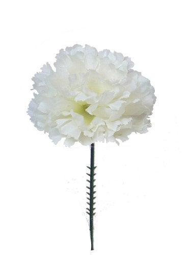 Larksilk Cream White Real Touch Silk Carnation Picks  100 Count Bulk Artificial Flowers for Weddings DIY Decor  35 Heads 5 Stems