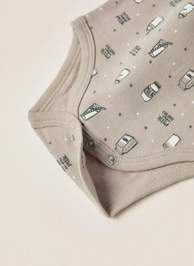 زيبي 5 Bodysuits for Baby Boys 'Milk Belly', White/Aqua Green