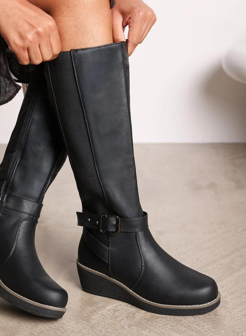 Where's That From 'Ayleen' Wedge Heel Knee High Boots