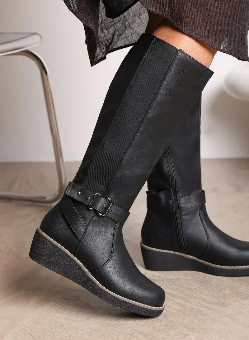 Where's That From 'Ayleen' Wedge Heel Knee High Boots