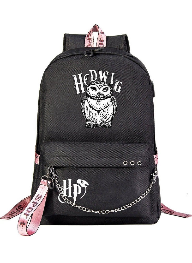 Harry Potter Cartoon Print Student Youth Large Capacity Backpack For Men And Women