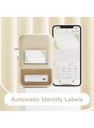 B21S Bluetooth Label Maker Inkless Label Printer with 1 Roll 50*30mm White Label Sticker, Portable Thermal Label Maker with 20-50mm Print Width, Great for Clothing, Address, Business, Supermarket,  Retail Store Printing Barcods - view 2