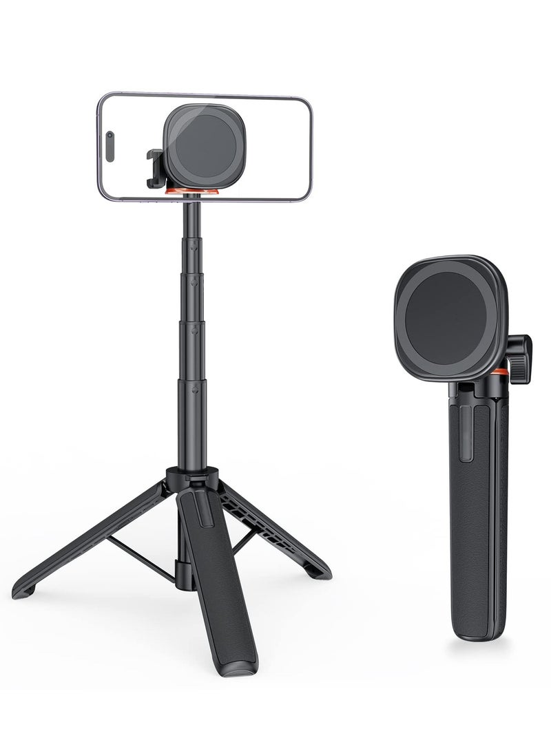 SYOSI Magnetic Tripod, 21.6" Extendable Magnetic Tripod + 1/4" Magnetic Tripod Mount + Magnetic Ring, Cell Phone Tripod Stand for iPhone 15.14.13 & All Phones & Cases - Image 1