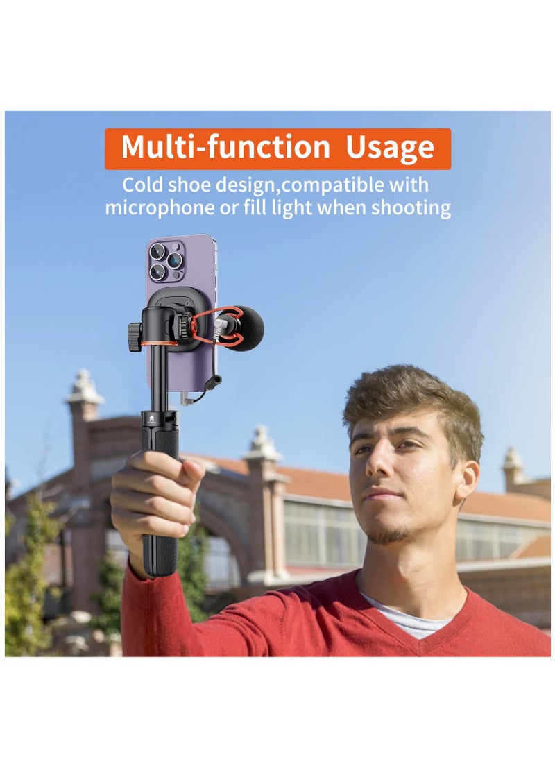 SYOSI Magnetic Tripod, 21.6" Extendable Magnetic Tripod + 1/4" Magnetic Tripod Mount + Magnetic Ring, Cell Phone Tripod Stand for iPhone 15.14.13 & All Phones & Cases - Image 3