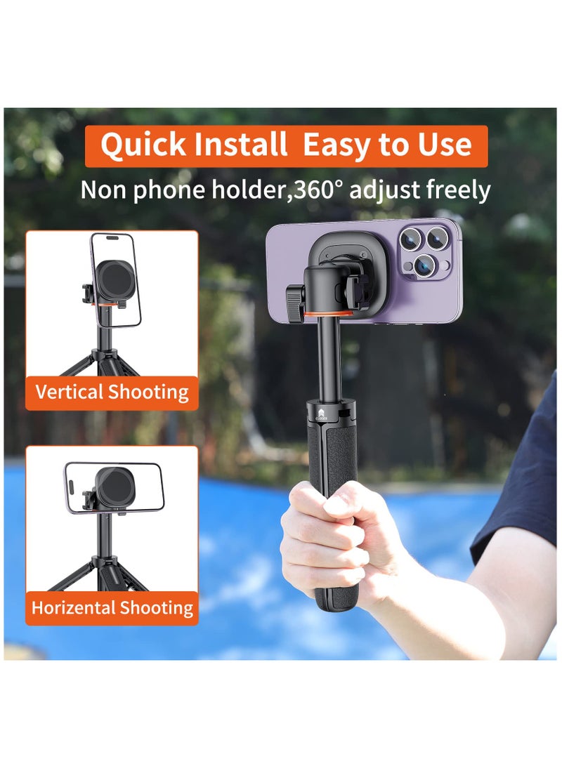 SYOSI Magnetic Tripod, 21.6" Extendable Magnetic Tripod + 1/4" Magnetic Tripod Mount + Magnetic Ring, Cell Phone Tripod Stand for iPhone 15.14.13 & All Phones & Cases - Image 2