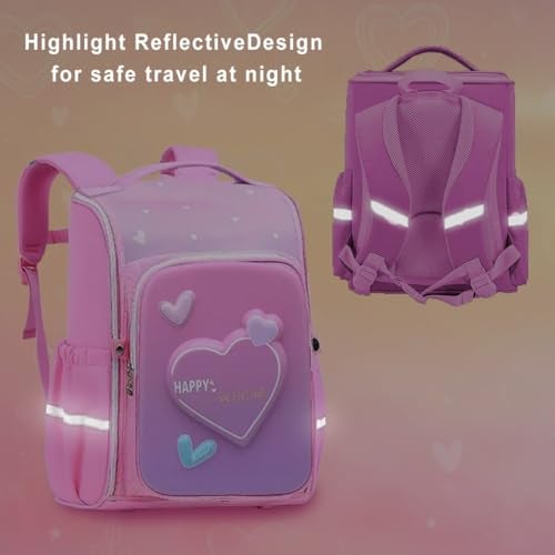 TONY STARK Backpack 41cm height for big Kids, 3D Embossed Design, Stylish and Durable Water-Resistant school Bag for Boys and Girls, Cute Cartoon Style, Ideal for Ages 5-12 (HeartWish Sparkle) - Image 5