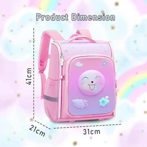 TONY STARK Backpack 41cm height for big Kids, 3D Embossed Design, Stylish and Durable Water-Resistant school Bag for Boys and Girls, Cute Cartoon Style, Ideal for Ages 5-12 (HeartWish Sparkle) - Image 2