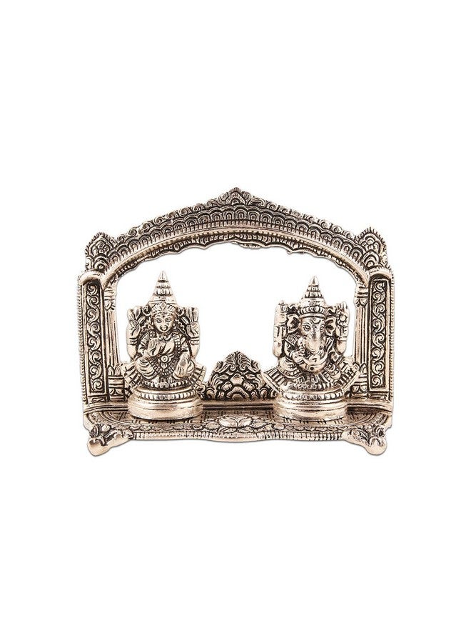 Lavanaya Silver® - Exquisite Silver Plated Ganesh Laxmi Idol with Velvet Box | Perfect for Home Décor, Office, Pooja Room | Ideal for Diwali, Housewarming, Weddings, Anniversaries & Spiritual Gifting - Image 2