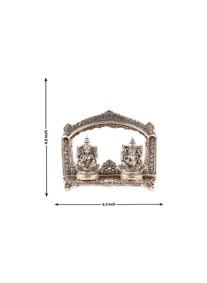 Lavanaya Silver® - Exquisite Silver Plated Ganesh Laxmi Idol with Velvet Box | Perfect for Home Décor, Office, Pooja Room | Ideal for Diwali, Housewarming, Weddings, Anniversaries & Spiritual Gifting - Image 4