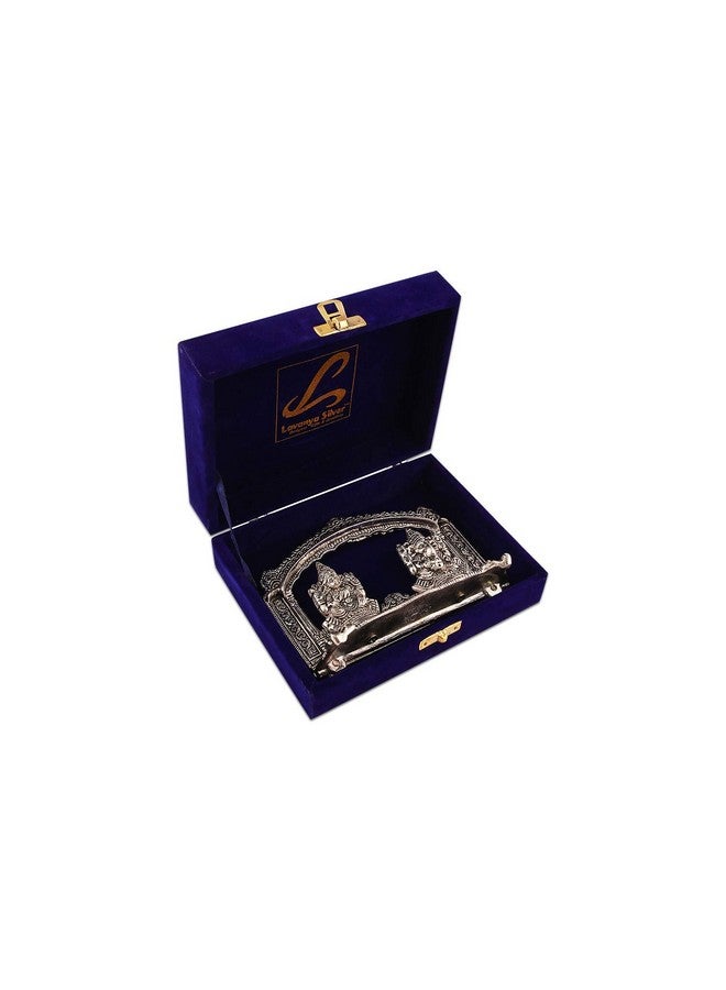 Lavanaya Silver® - Exquisite Silver Plated Ganesh Laxmi Idol with Velvet Box | Perfect for Home Décor, Office, Pooja Room | Ideal for Diwali, Housewarming, Weddings, Anniversaries & Spiritual Gifting - Image 5