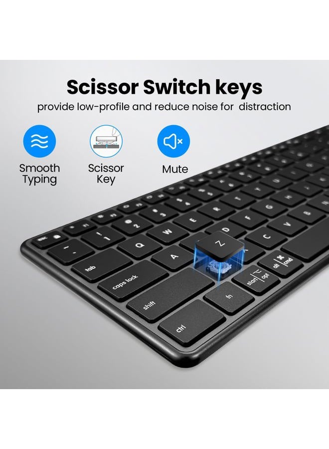 Bnnwa K925 Wireless Bluetooth Keyboard, Full Size with Number Pad, Quiet Typing, Multi-Device Connection for Windows/PC/Laptop/Phone - Image 5