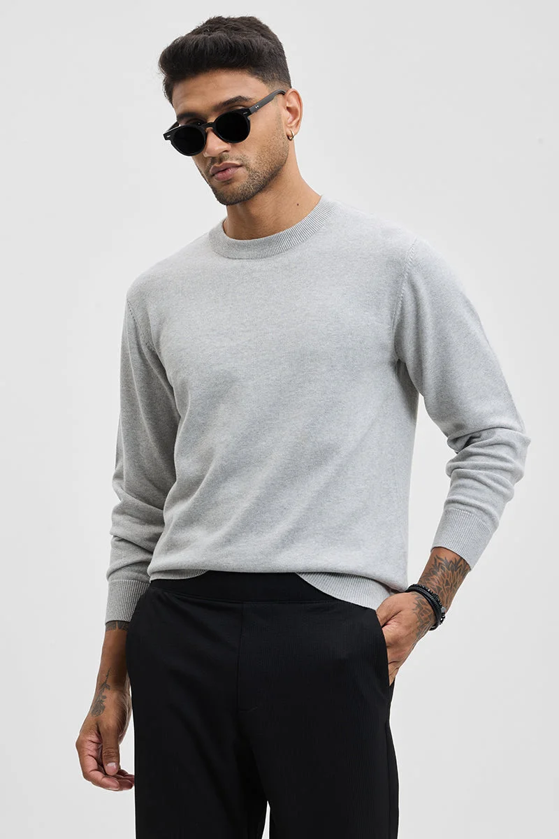 SNITCH Solid Slim Fit Sweater