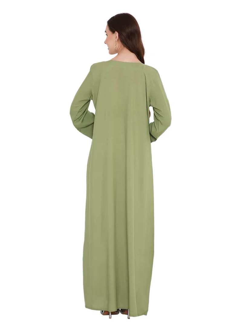 HANA & SARA LONG VISCOSE UNIQUE THREAD EMBROIDERY LONG SLEEVES ARABIC  JALABIYA DRESSES