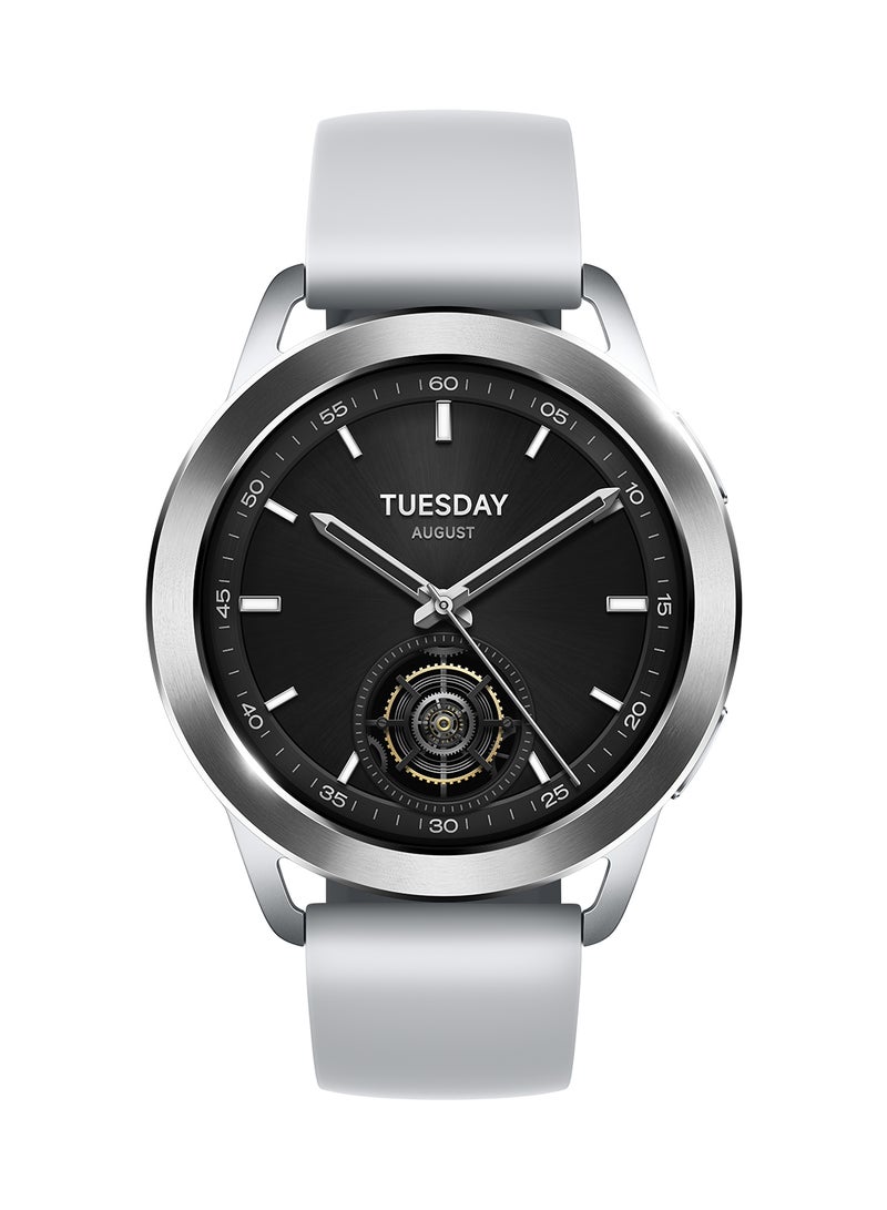 Xiaomi Watch S3 (BHR7873GL) – Silver, 1.43" AMOLED Display, Bluetooth 5.2, 100+ Sports Modes, 5ATM Waterproof, Dual-Frequency GNSS, 15-Day Battery Life Silver - Image 1