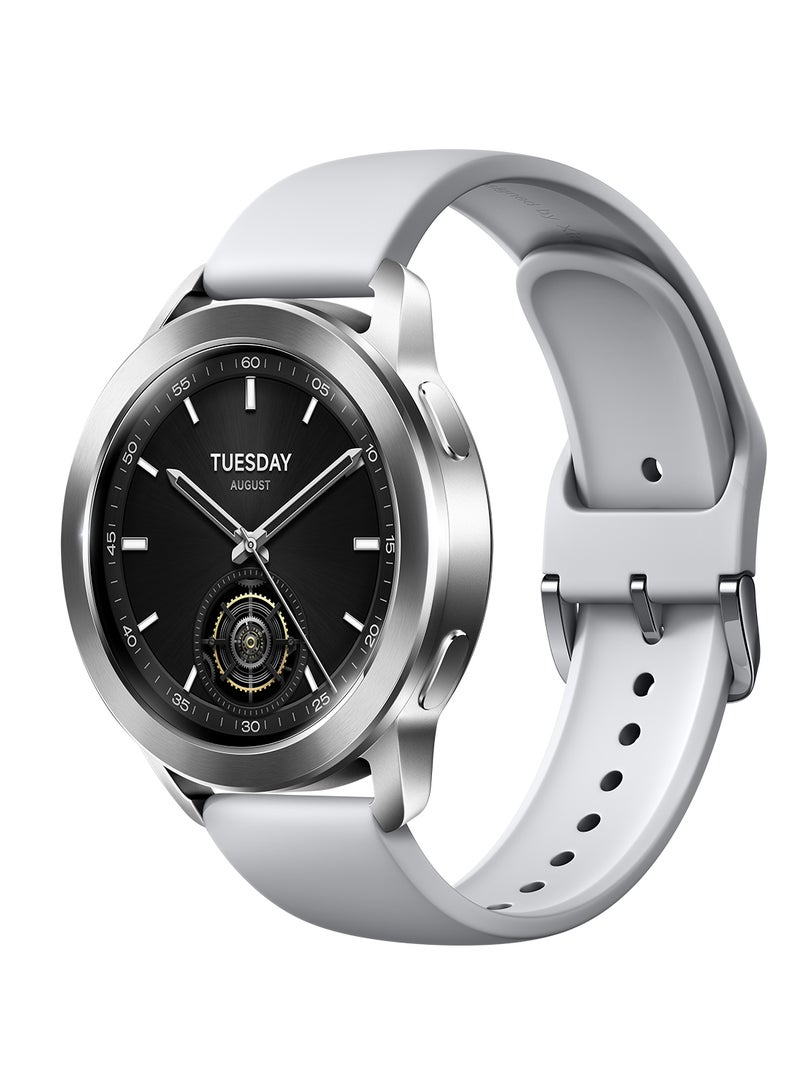 Xiaomi Watch S3 (BHR7873GL) – Silver, 1.43" AMOLED Display, Bluetooth 5.2, 100+ Sports Modes, 5ATM Waterproof, Dual-Frequency GNSS, 15-Day Battery Life Silver - Image 2