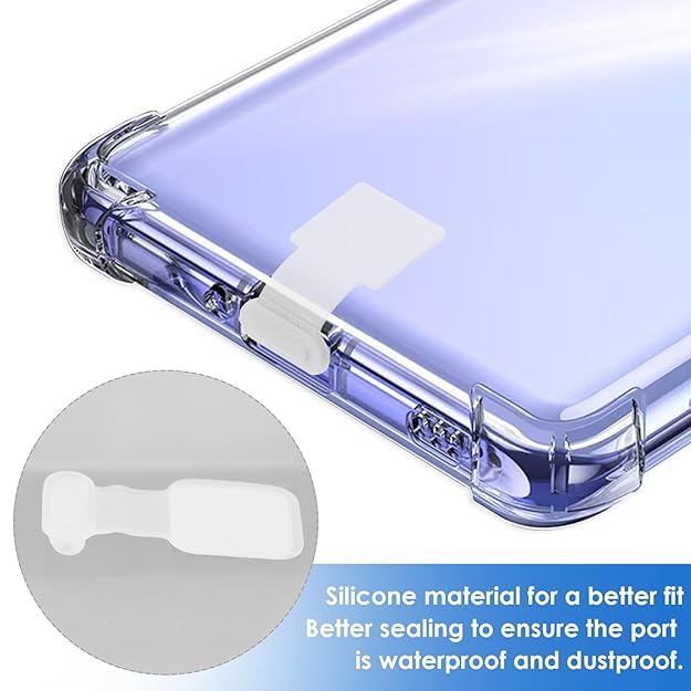 MAK Type C Charging Port Transparent Dust Protection Caps, USB C Anti-Lost Dust Plugs Silicone Protectors Type C Plug Covers with Removable Adhesive Compatible with Mobile, Laptop (6Pcs) - Image 3