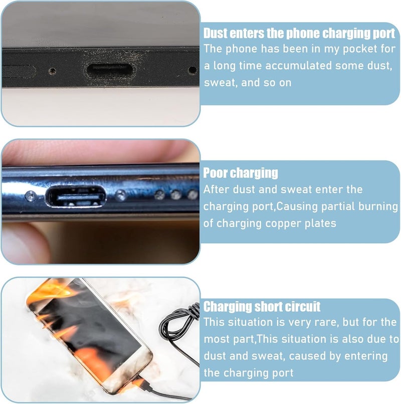 MAK Type C Charging Port Transparent Dust Protection Caps, USB C Anti-Lost Dust Plugs Silicone Protectors Type C Plug Covers with Removable Adhesive Compatible with Mobile, Laptop (6Pcs) - Image 5