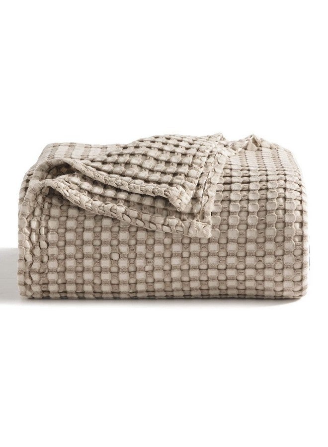 Bedsure Bedsure Cooling Cotton Waffle Twin XL Blanket - Lightweight Breathable Blanket of Rayon Derived from Bamboo for Hot Sleepers, Luxury Throws for Bed, Couch and Sofa, Taupe, 66x90 Inches  - Image 1