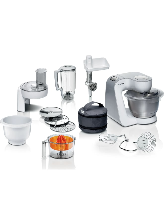 بوش Series 4 Kitchen machine MUM 5 1000 W White, Silver MUM58258 1000 W MUM58258 White - Image 1