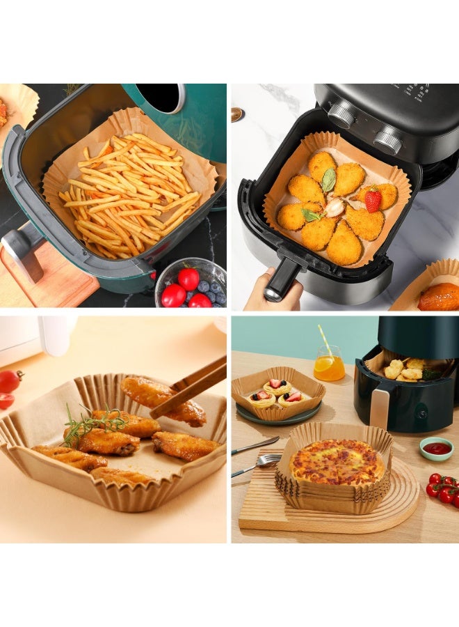 زيفانا 100 قطعة من ورق القلاية الهوائية بطانات ورق القلاية الهوائية القابل للتصرف بطانات مربعة لورق الخبز للقلاية الهوائية ورق زبدة مقاوم للماء للخبز في الميكروويف 6.3 بوصة/16 سم مربع - Image 5