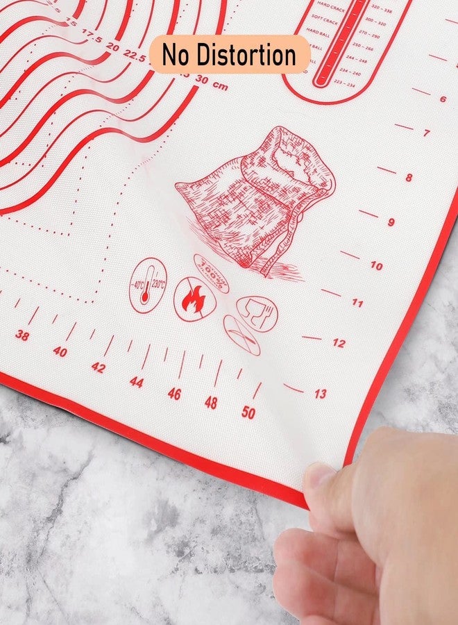 Quellance Silicone Pastry Mat Extra Large Non Slip with Measurement, Non Stick, Large and Thick, for Fondant, Rolling Dough, Pie Crust, Pizza and Cookies - BPA Free Easy Clean Kneading Matts,16" x 24", Red - Image 5