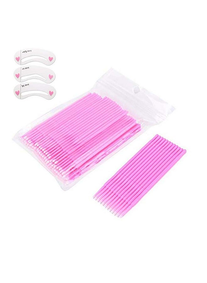 Coobbar Coobbar 100pcs/lot Durable Micro Disposable Eyelash Extension Mascara Brush Eyelash Glue Cleaning Stick for Women (Pink) - Image 1