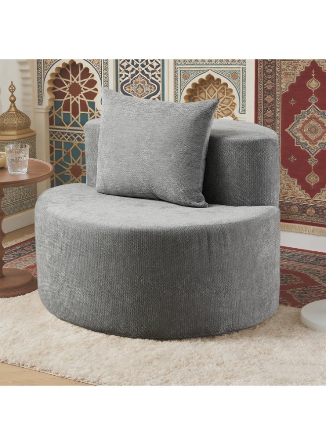 AIMSTYTO Round Chaise Longue Chair Indoor, Modern Upholstered Chenille Deep Seat Circle Single Lounge Floor Sofa Chair for Living Room, Bedroom Apartment - Image 1