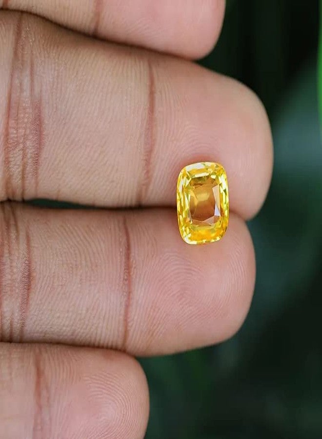 Ayush Gems Yellow Sapphire Ceylon Mined (Pukhraj) Gemstone 9.25 Ratti / 8.32 Carat 100% Original Certified Natural Gemstone AAA++ Quality - Image 2
