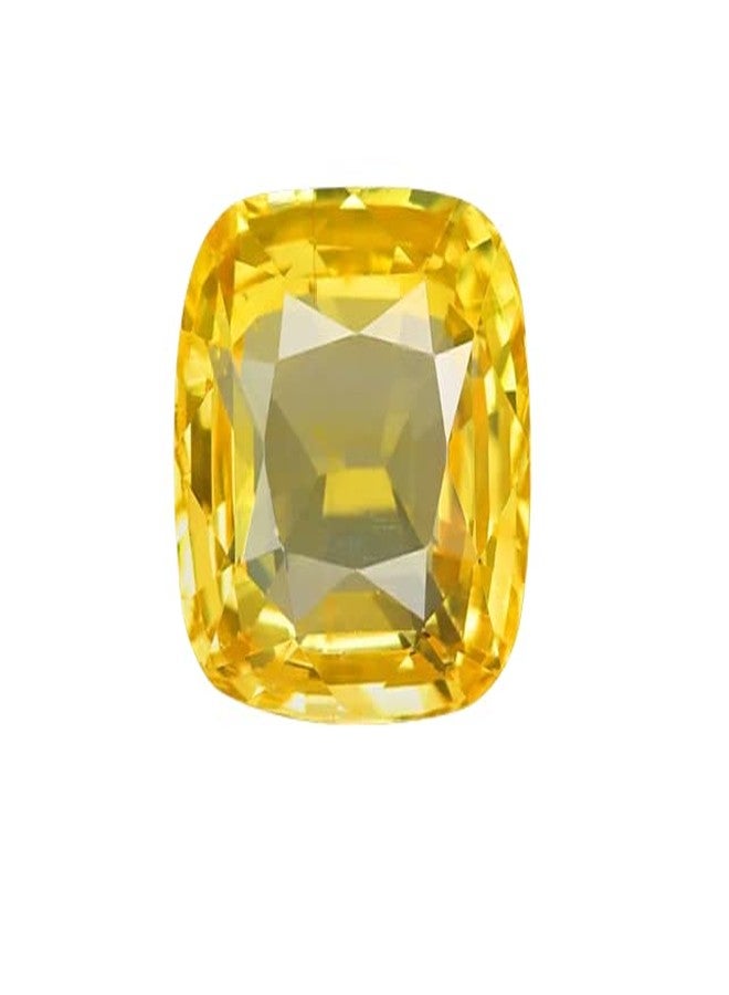 Ayush Gems Yellow Sapphire Ceylon Mined (Pukhraj) Gemstone 9.25 Ratti / 8.32 Carat 100% Original Certified Natural Gemstone AAA++ Quality - Image 1