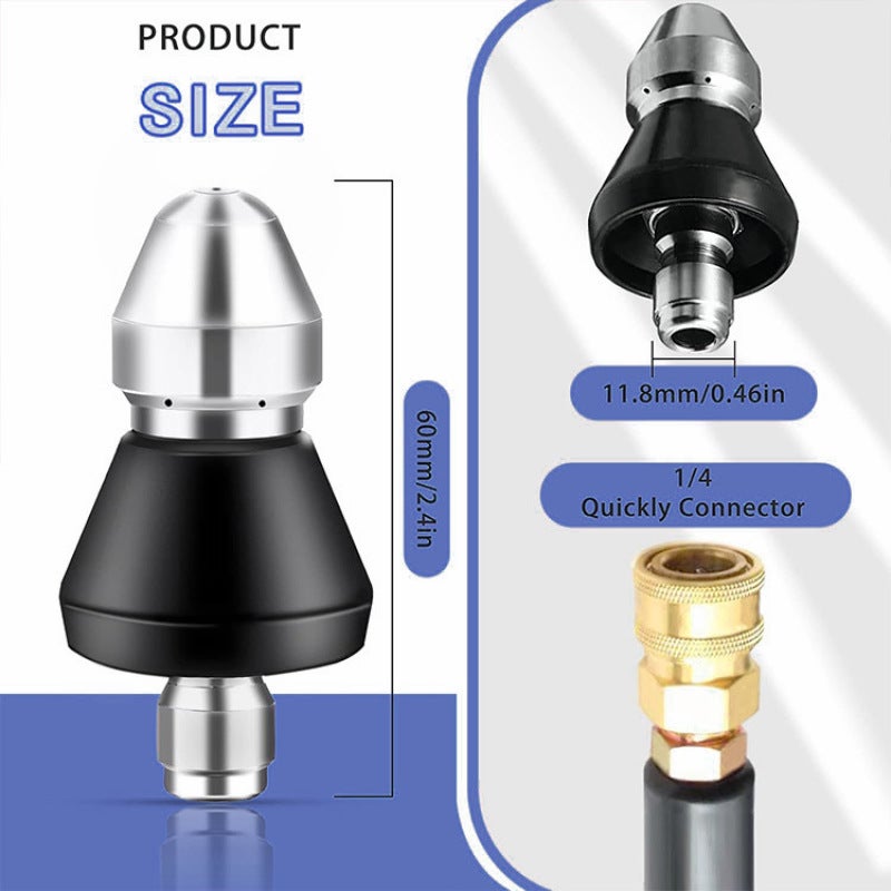 Car Wash Nozzle Stainless Steel High-Pressure Spray - Rust-Resistant Cleaning Nozzle for Car Washing, Sewer Cleaning and General Cleaning Tasks - Image 4