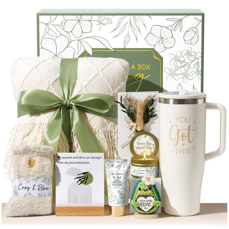 Qinline Get Well Soon Gifts for Women, Luxury Mothers Day Birthday Gift Basket, Surgery Recovery Care Package Cancer Self Care Gift Set, Relaxing Sympathy Inspirational Feel Better Spa Gift for Mom Her Friend - Image 1