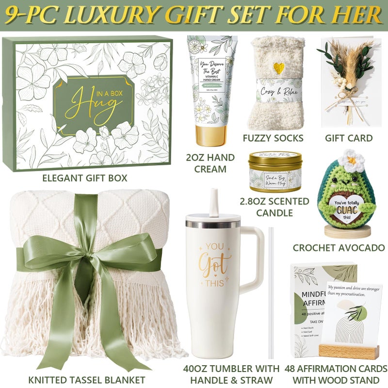Qinline Get Well Soon Gifts for Women, Luxury Mothers Day Birthday Gift Basket, Surgery Recovery Care Package Cancer Self Care Gift Set, Relaxing Sympathy Inspirational Feel Better Spa Gift for Mom Her Friend - Image 2