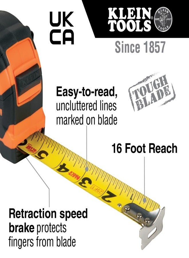 Klein Tools 9135 Tape Measure, Heavy-Duty Measuring Tape with 35-Foot Single-Hook Nylon Reinforced Blade, with Metal Belt Clip - Image 2