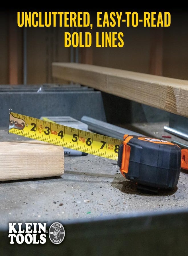 Klein Tools 9135 Tape Measure, Heavy-Duty Measuring Tape with 35-Foot Single-Hook Nylon Reinforced Blade, with Metal Belt Clip - Image 4