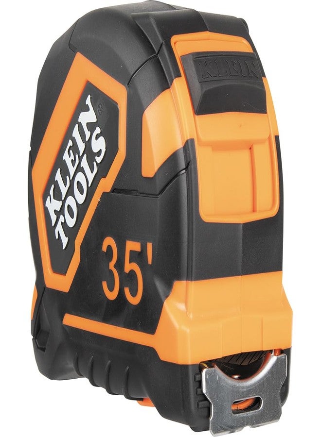 Klein Tools 9135 Tape Measure, Heavy-Duty Measuring Tape with 35-Foot Single-Hook Nylon Reinforced Blade, with Metal Belt Clip - Image 1