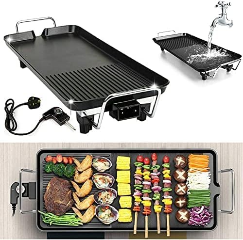 Jolfay Electric Griddle, Portable Smokeless BBQ Barbecue Versatile Griddle Nonstick Teppanyaki Table Top Grill Griddle, Hot Plate 1350 W/Separate for Home Dinner Indoor outdoor Useful Parties Cooking - Image 3