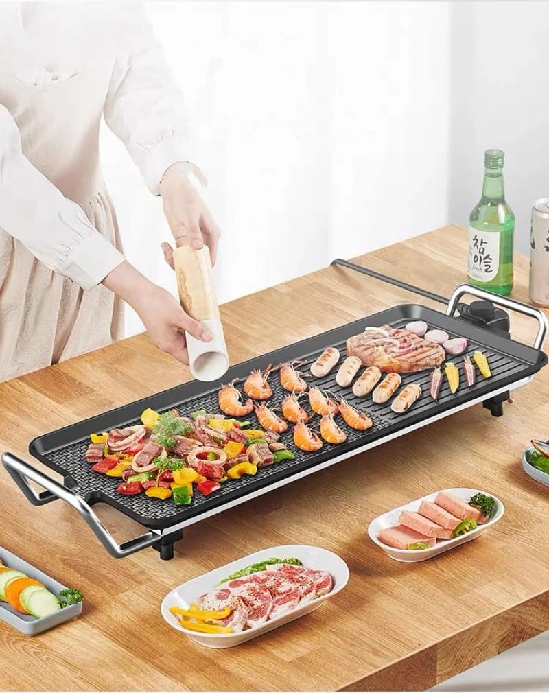 Jolfay Electric Griddle, Portable Smokeless BBQ Barbecue Versatile Griddle Nonstick Teppanyaki Table Top Grill Griddle, Hot Plate 1350 W/Separate for Home Dinner Indoor outdoor Useful Parties Cooking - Image 1