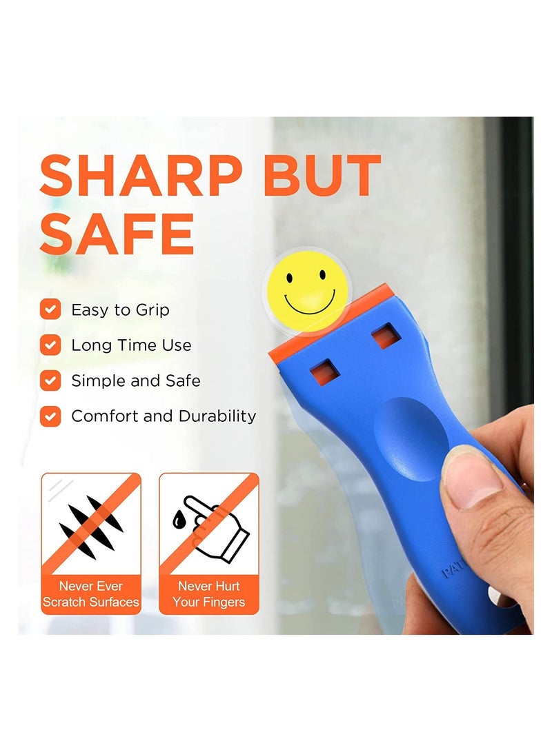 Excefore Plastic Razor Blade Scraper, 2Pcs Scraper Tool with 100Pcs Plastic Blades, Cleaning Scraper Remover for Stickers, Decals, Adhesive, Labels, Paint, Glass, Car, Window, Stove Top, Caulk, No Scratches - Image 2