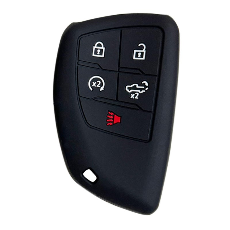 Key Fob Cover for Chevy GMC 5 Buttons Silicone Key Fob Remote Case Fit for Chevy Silverado 1500 2500HD 3500HD GMC Sieera Denali 1500 20212023YG0G21TB2 13541559 13536127 Black