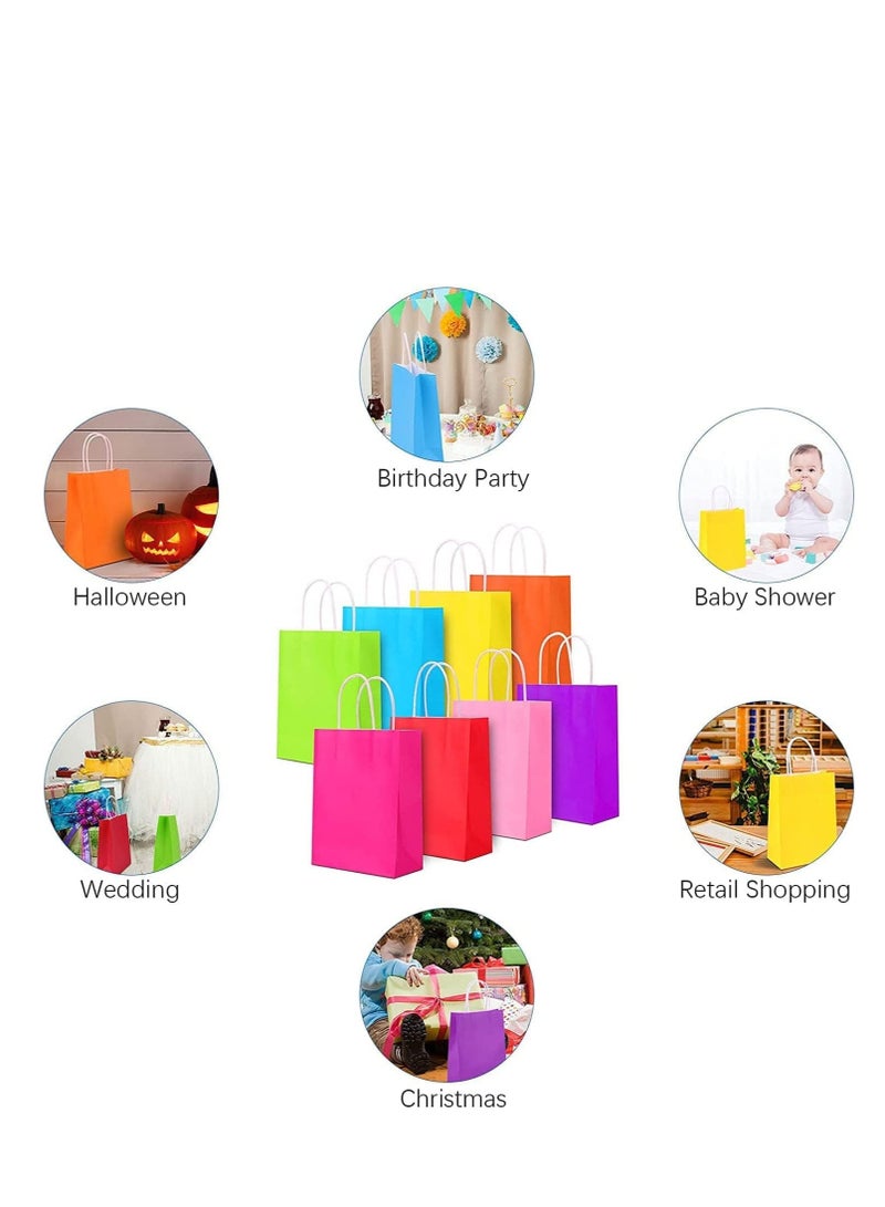 ECVV أكياس هدايا ECVV مجموعة 48 قطعة أكياس ورقية صديقة للبيئة مع مقابض أكياس ورقية بالجملة أكياس تسوق أكياس كرافت أكياس بيع أكياس حفلات (وردي، 27 * 22 * 11 سم) - Image 3