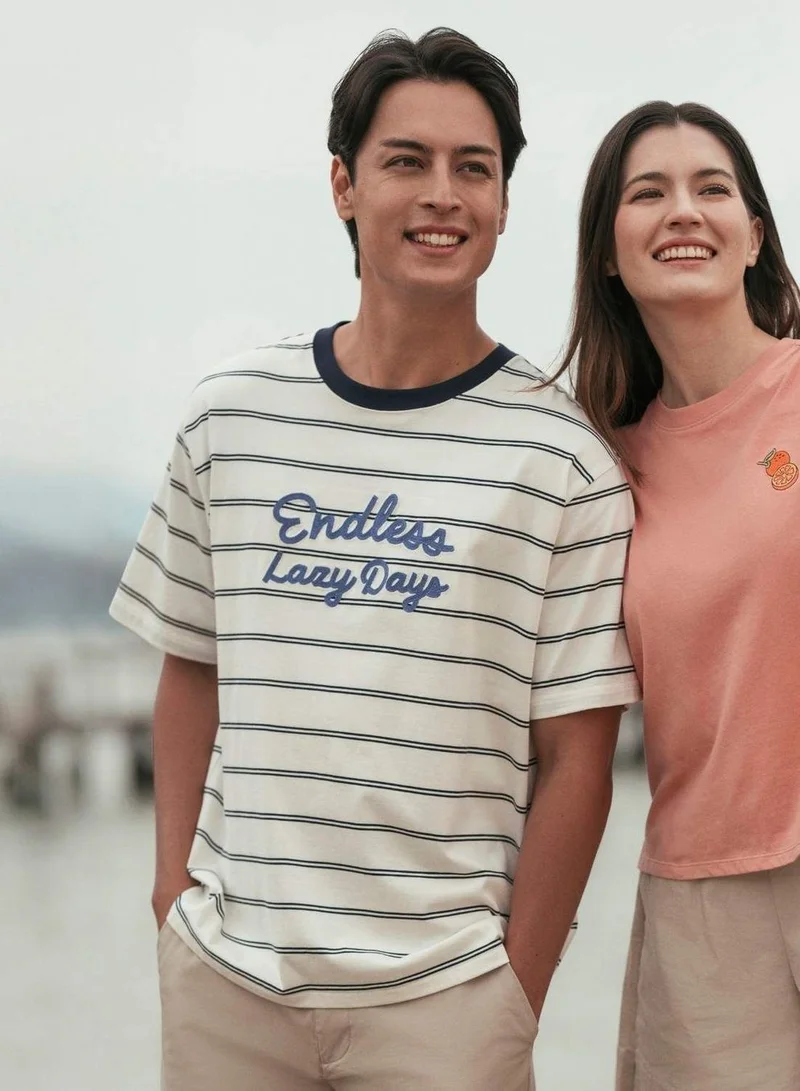 Men's Endless Lazy Days Striped Relaxed Graphic Tee