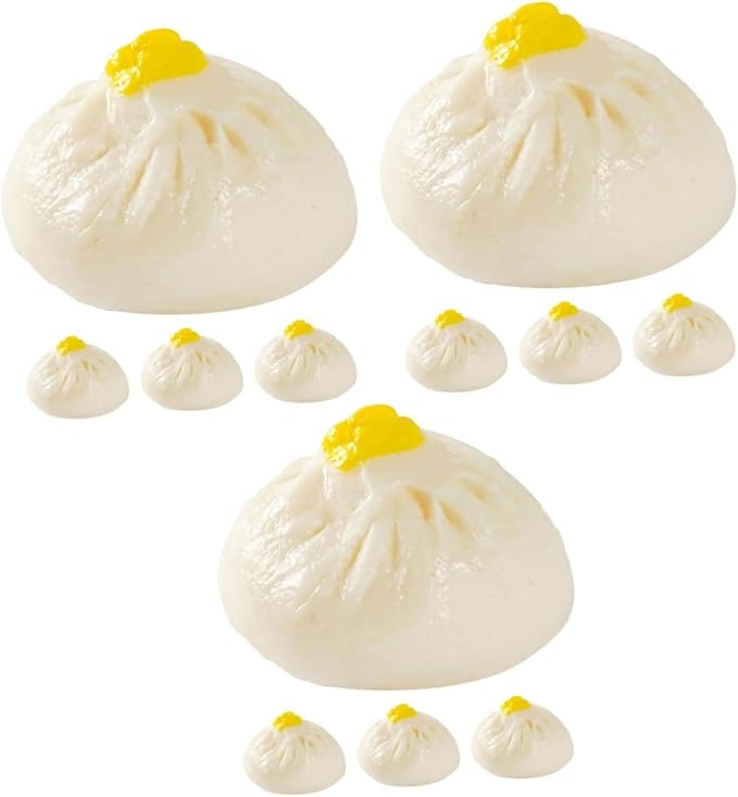 3 Sets Realistic Steamed Buns Food Models Kitchen Play Props Photography Party Decor - Image 1