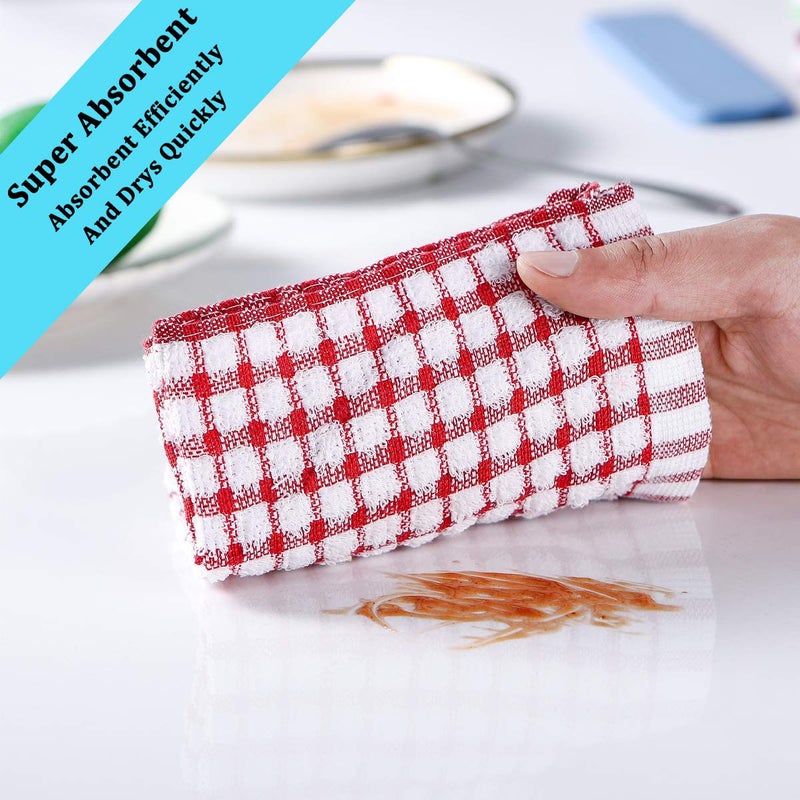 AOTBAT Kitchen Towels and Dishcloths Set, 16 x 25 12 12, Set of Bulk Cotton Dish for Washing Dishes Rags Everyday Cooking Baking - Image 4