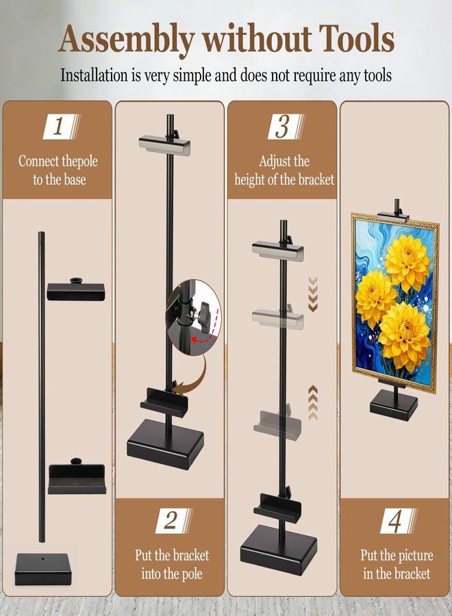 dakewang Adjustable Tabletop Easel Stand for for Picture Frames Up to 16", Picture Easels for Display, Picture Frame Holder Stand, Adjustable Art Easel. (Black,18inch) - Image 5