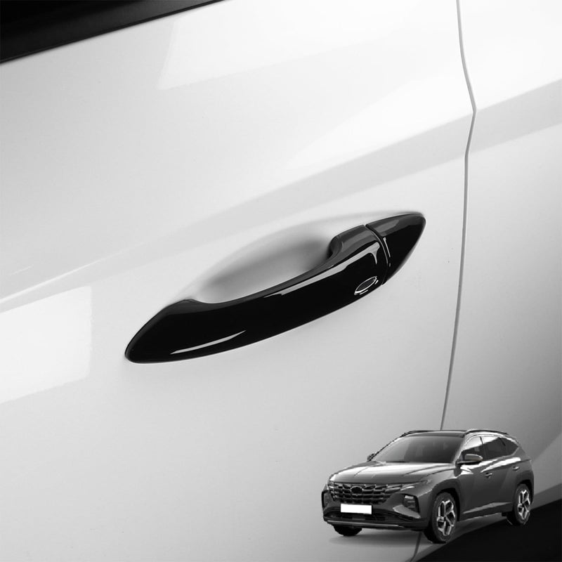 Amzcar Exterior Door Handle Cover Set Compatible with Hyundai Tucson 20222024 Accessories 2 Smart Keyhole Protectors AntiScratch Upgrade Easy SnapOn Installation Gloss Black - Image 2