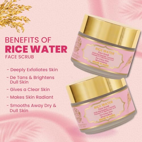 RYLLZ ESSENTIALS Rice Water Face Scrub | with Niacinamide, Hyaluronic Acid, Ceramide & Vitamin C | for Glass Skin, Dull Skin, Dead Skin Cells, Whiteheads, Blackheads, Dark Spots, Uneven & Dull Skin | Exfoliating Scrub | For All Skin Types | Korean Skincare | 100ml - Image 4